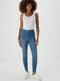 Ladies Mid Wash Jessie High Waisted Skinny Jeans Blue Black