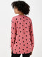 Ladies Pink Heart Print Soft Touch Jumper