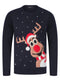 Ladies Mens Reindeer Christmas Xmas Festive Jumper Red Navy