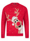 Ladies Mens Reindeer Christmas Xmas Festive Jumper Red Navy