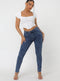 Ladies Kate Pull Up Stretch Denim Jeggings White / Acid Wash