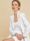 Paul Costelloe Linen Double-Breasted Blazer Jacket White Pink