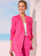 Paul Costelloe Linen Double-Breasted Blazer Jacket White Pink