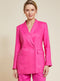 Paul Costelloe Linen Double-Breasted Blazer Jacket White Pink