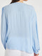 Ladies Long Sleeve Pintuck Blouse In Ivory & Blue