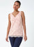 Ex Roman Light Pink Lace Twist Front Stretch Top