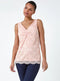 Ex Roman Light Pink Lace Twist Front Stretch Top