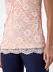 Ex Roman Light Pink Lace Twist Front Stretch Top