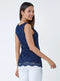 Ex Roman Navy Lace Twist Front Stretch Top