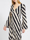 Ladies Stripe V Neck Midi Tea Dress