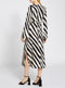 Ladies Stripe V Neck Midi Tea Dress