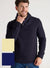 Mens Plain Knitted Shawl Neck Jumper