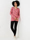 Ladies Pink Heart Print Soft Touch Jumper