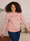 Ladies Round Neck Heart Print Sweatshirt Soft Feel