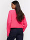 Ladies Pink Boxy Cut Cropped Cardigan Pink