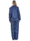 Ladies Moonjams Satin Pyjama Set Revere collar Blue Black