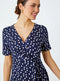 Ex Roman Navy Spot Print Side Twist Wrap Top