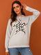 Ladies Silver Leopard Star Hoodie