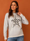 Ladies Silver Leopard Star Hoodie