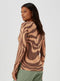 Ladies Brown Swirl Print Super Soft Jumper