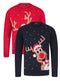 Ladies Mens Reindeer Christmas Xmas Festive Jumper Red Navy