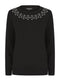 Ladies Ex Bon Marche Diamante Jewel Front Crew Neck Jumper