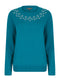 Ladies Ex Bon Marche Diamante Jewel Front Crew Neck Jumper