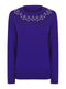 Ladies Ex Bon Marche Diamante Jewel Front Crew Neck Jumper