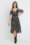 Ex Wallis Petite Tropical Floral Cold Shoulder Dress